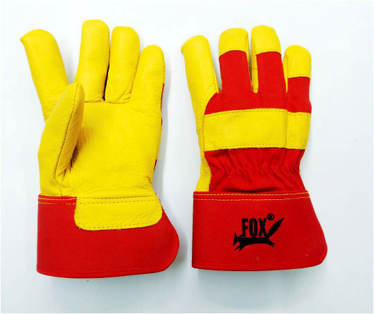 Gold Yellow Cow Hide Grain Canadian Rigger Gloves